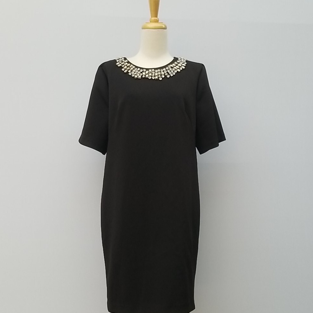 ELIZA J Embellished Neckline Sheath